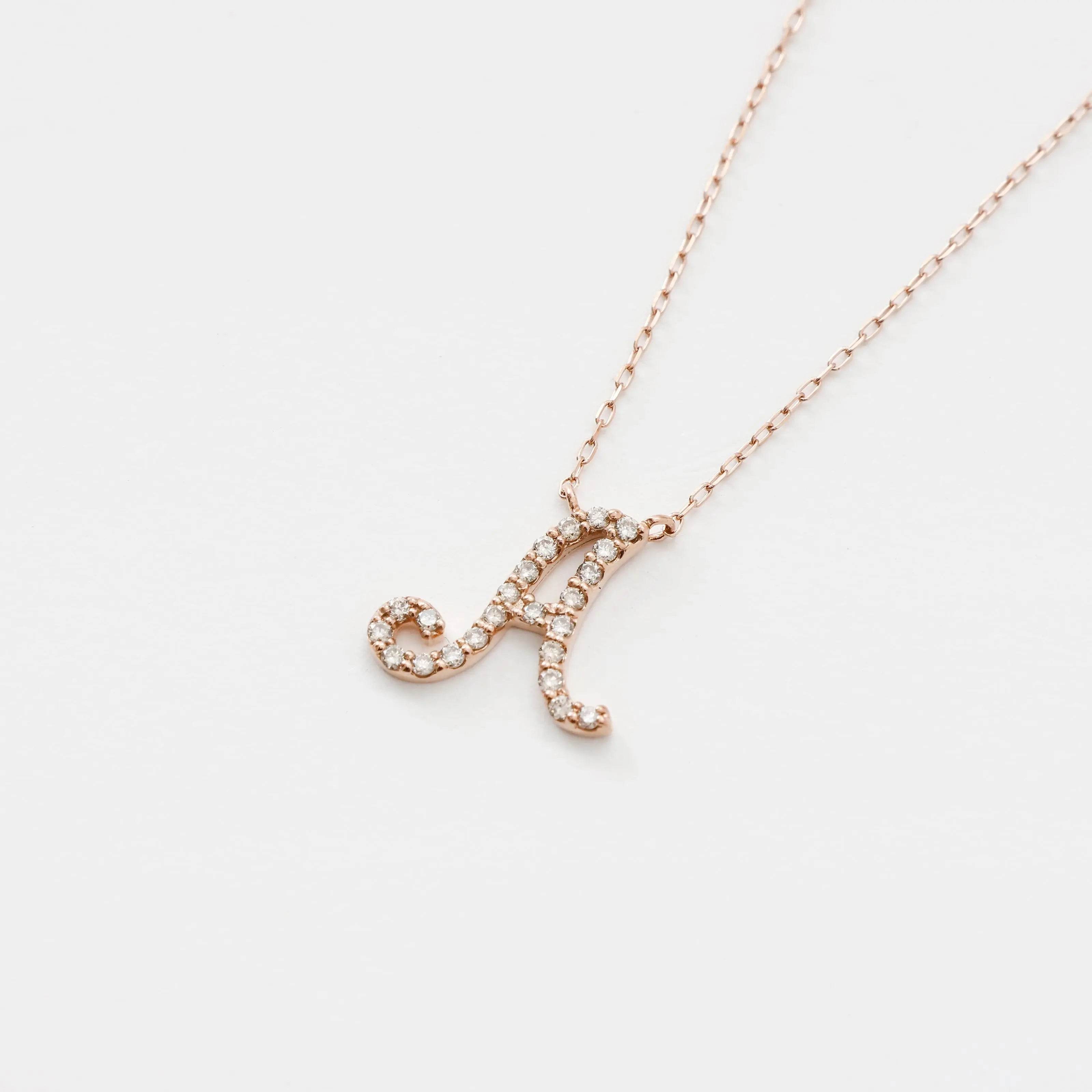 イニシャルダイヤネックレス - eonni