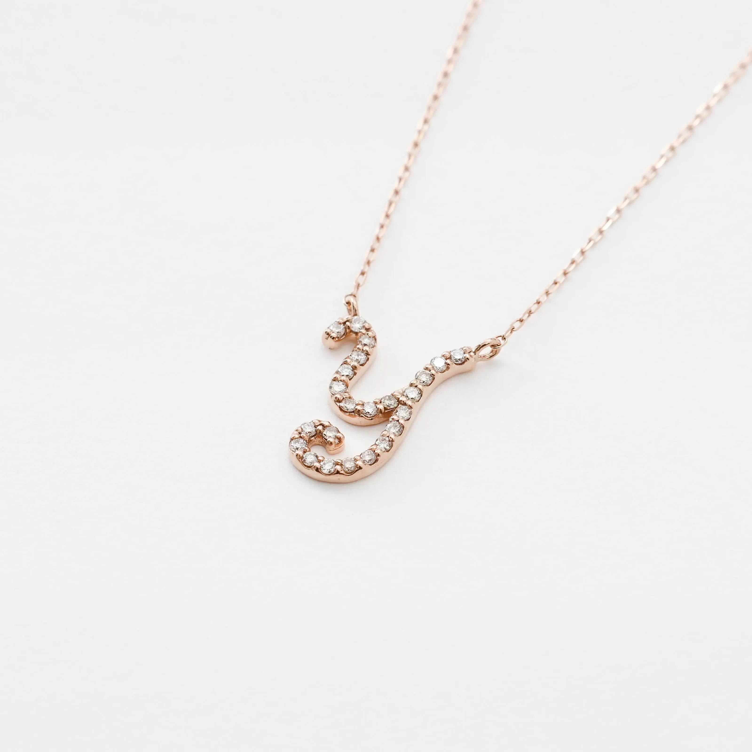 イニシャルダイヤネックレス - eonni
