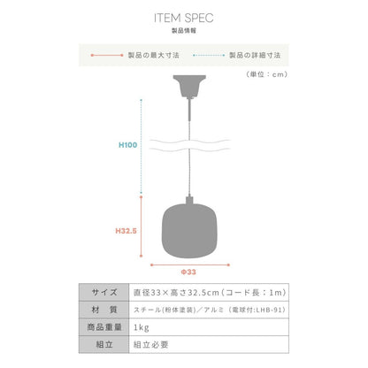 メッシュシェード ライト 1灯 照明 エジソン球 電球付き 照明器具 ホワイト ブラック2カラー｜Rigel