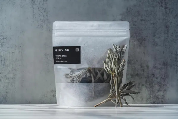 カルフォルニア産オーガニックホワイトセージ トップス（枝付きリーフ）約30g