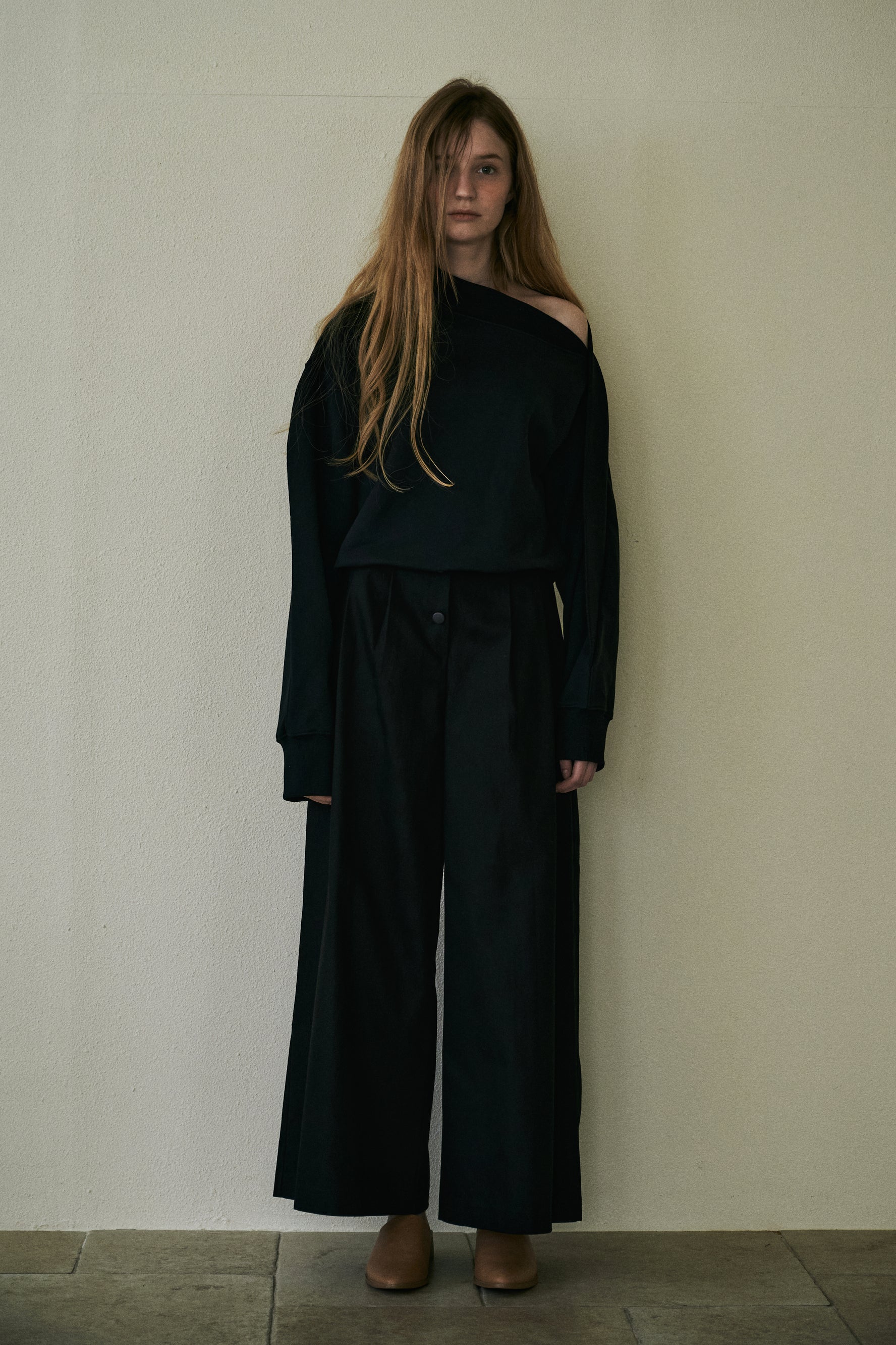 M.RoF　オフショルダー Shibori T-Shirts_Black
