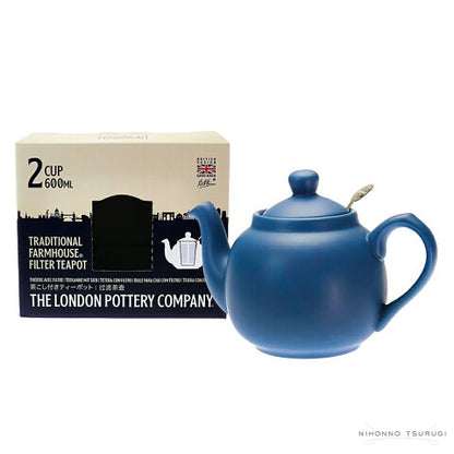 ロンドンポタリー ファームハウス ティーポット |ノルディックブルー 2CUP