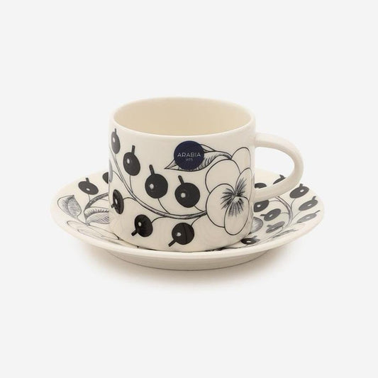 アラビア（ARABIA） Paratiisi　ブラック コーヒーカップ＆ソーサー 180ml