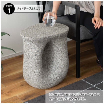 テラゾー柄のサイドテーブル 高さ45cm｜STONE