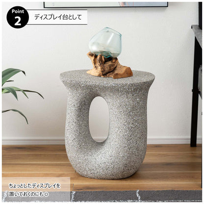テラゾー柄のサイドテーブル 高さ45cm｜STONE