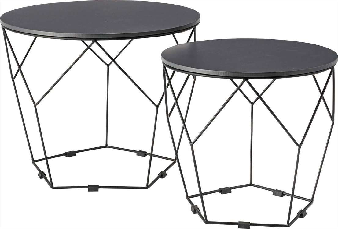 空間にリズムをつくるラウンドテーブル [大小2個セット]  完成品 シンプル 高さ37cm｜Mila