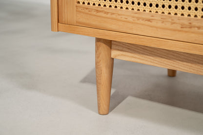 ラタン扉の木製キャビネット GAMOT 幅100cm｜form