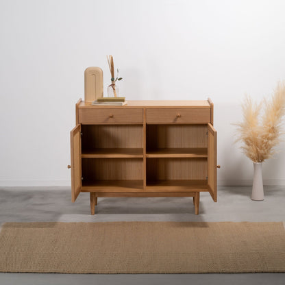 ラタン扉の木製キャビネット GAMOT 幅100cm｜form