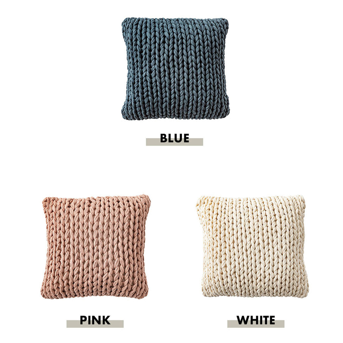 ニットのように編み込まれたクッション