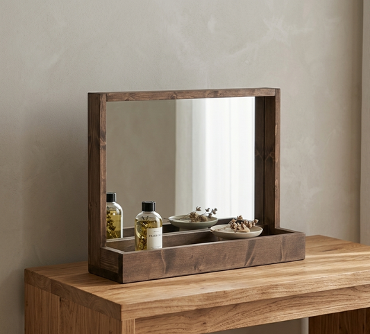 持ち運びできる卓上ミラー 鏡 幅60cm 角型 ｜ROUEN