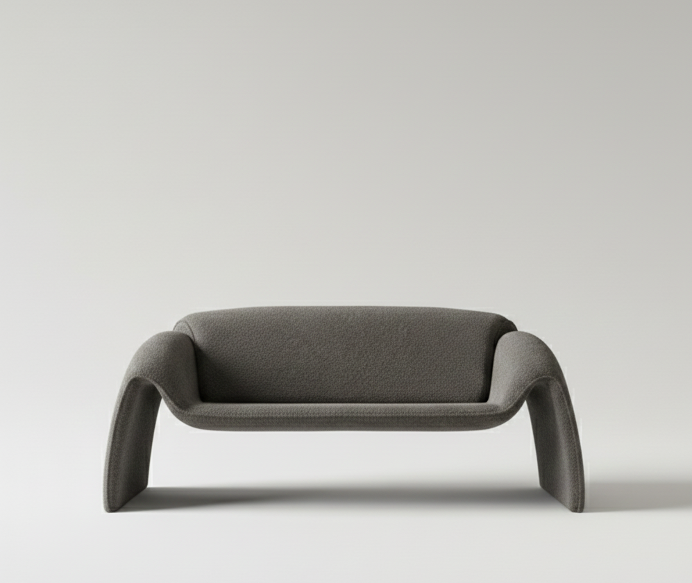 ソファ 二人掛け ブークレ生地 個性的 コンパクトソファ ファブリック｜ERICA