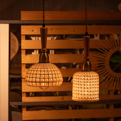 木と陶器、ぬくもりの灯 ペンダントライト LED電球対応 ｜DALO