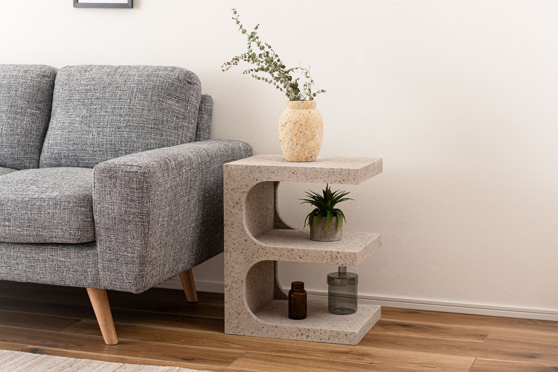 テラゾー柄 Minimal Pedestal サイドテーブル