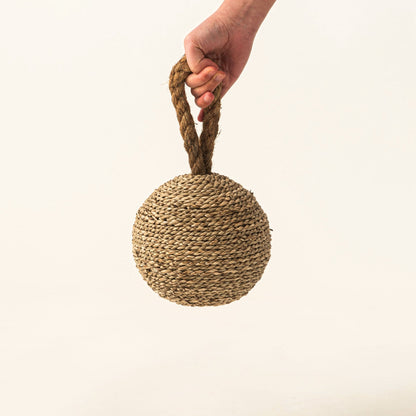 ハンドメイド ココナッツファイバー ドアストッパー｜パンダンリーフ編み