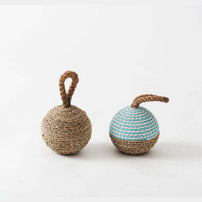 ハンドメイド ココナッツファイバー ドアストッパー｜パンダンリーフ編み