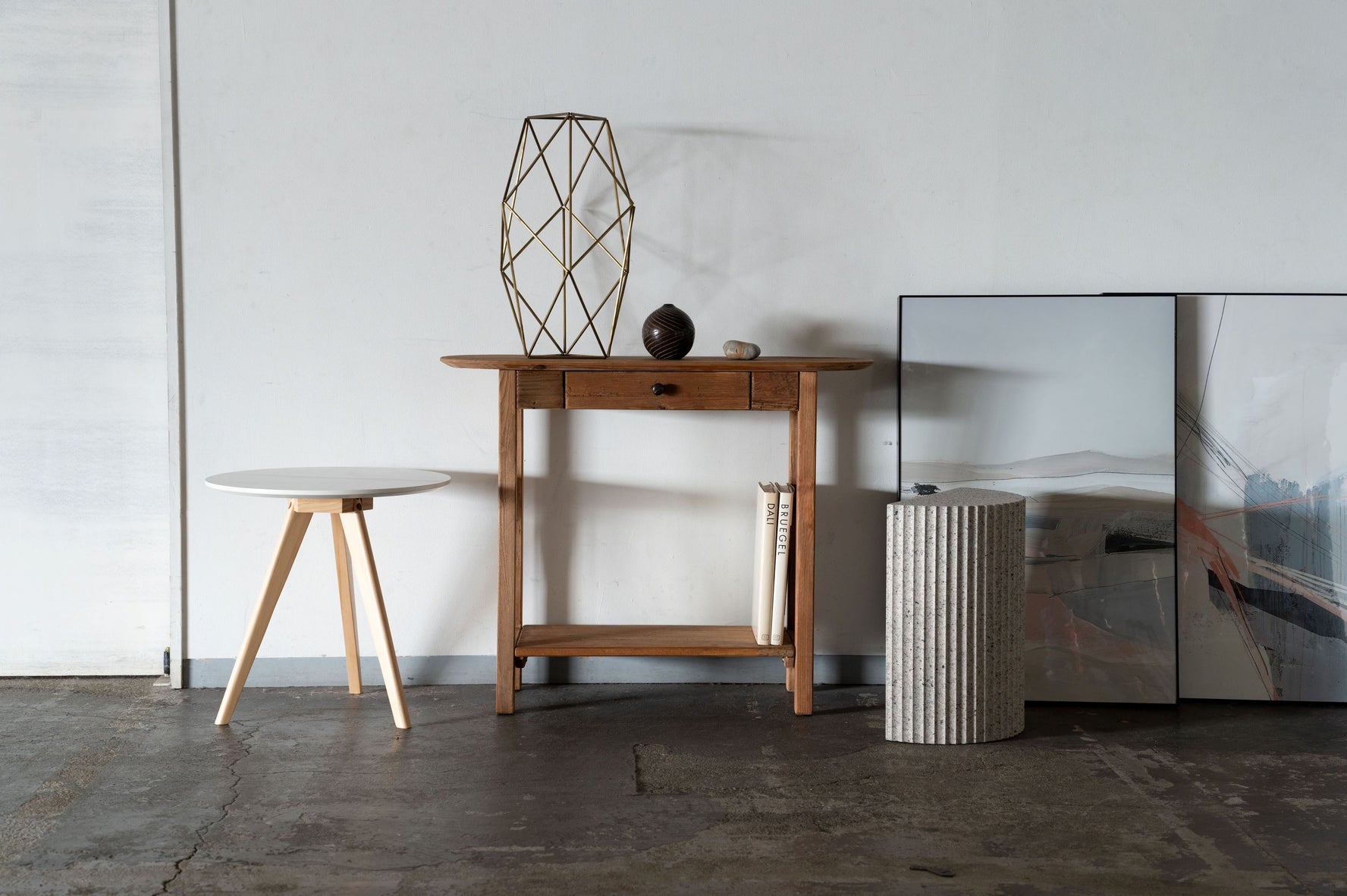 パイン材の古材をそのまま活かしたテーブル コンソールテーブル デスク 幅117cm 玄関 スリム 木製 おしゃれ 北欧｜Resina