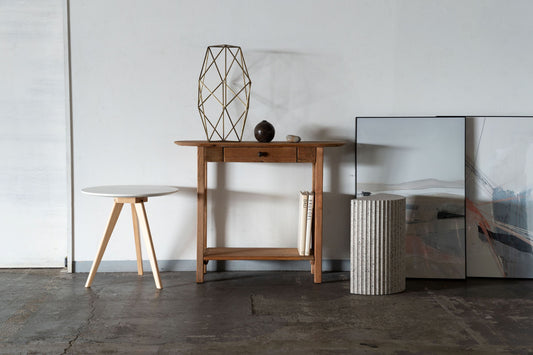 パイン材の古材をそのまま活かしたテーブル コンソールテーブル デスク 幅117cm 玄関 スリム 木製 おしゃれ 北欧｜Resina